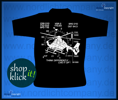 nc2_ EC135- LIVE IT UP Hubschrauber T-Shirt für Piloten